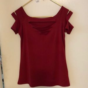 Sexy red nylon stretch top SM